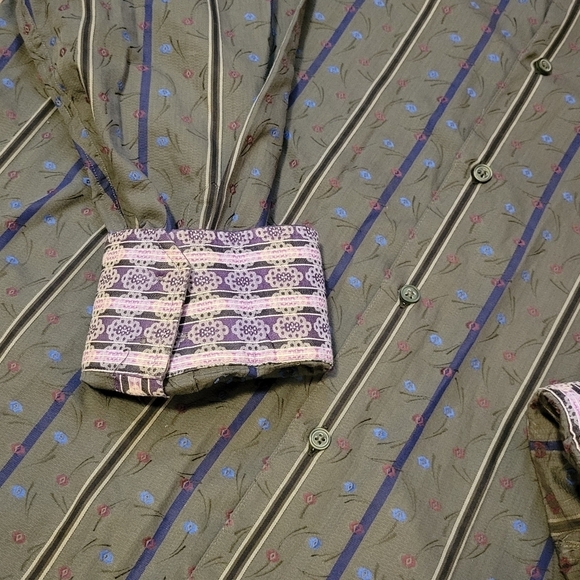 Robert Graham Men's 3XL Long Sleeve Button Down Collared Shirt Flip Cuff Stripes - Picture 6 of 12